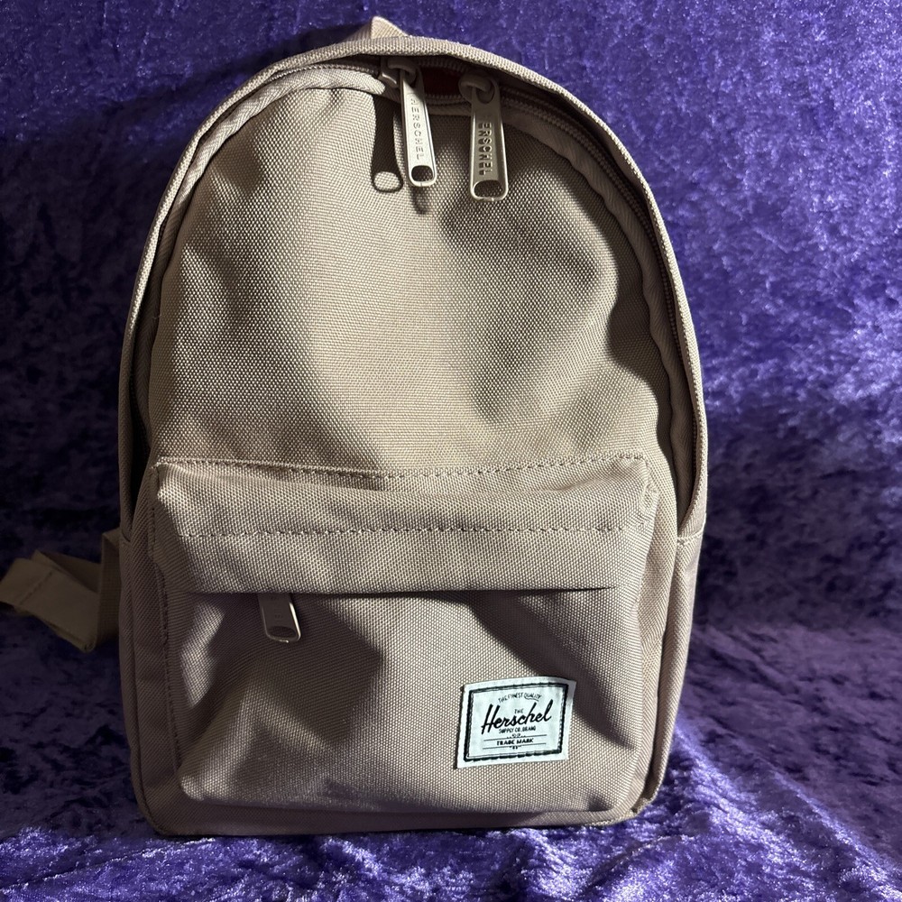 Herschel Mini Backpack Rise Gold Cold With Red And Whit Striped Interior