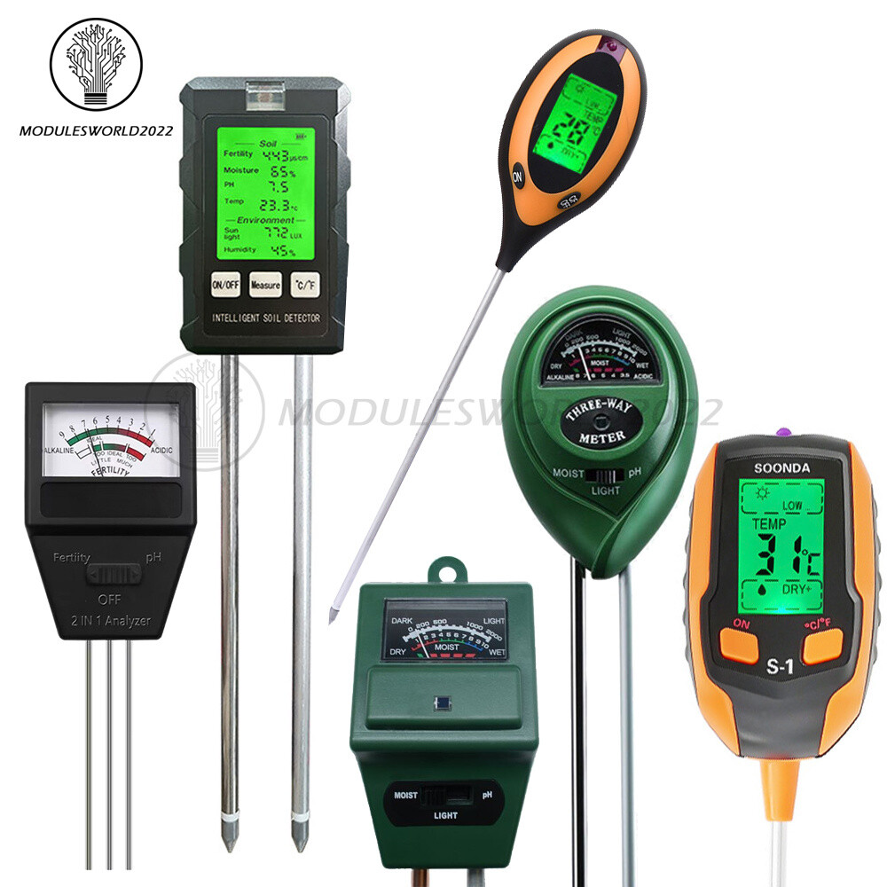2/3/4/5/6 in 1 PH Tester Soil Water Moisture Light Test Meter Temp Humidity Test