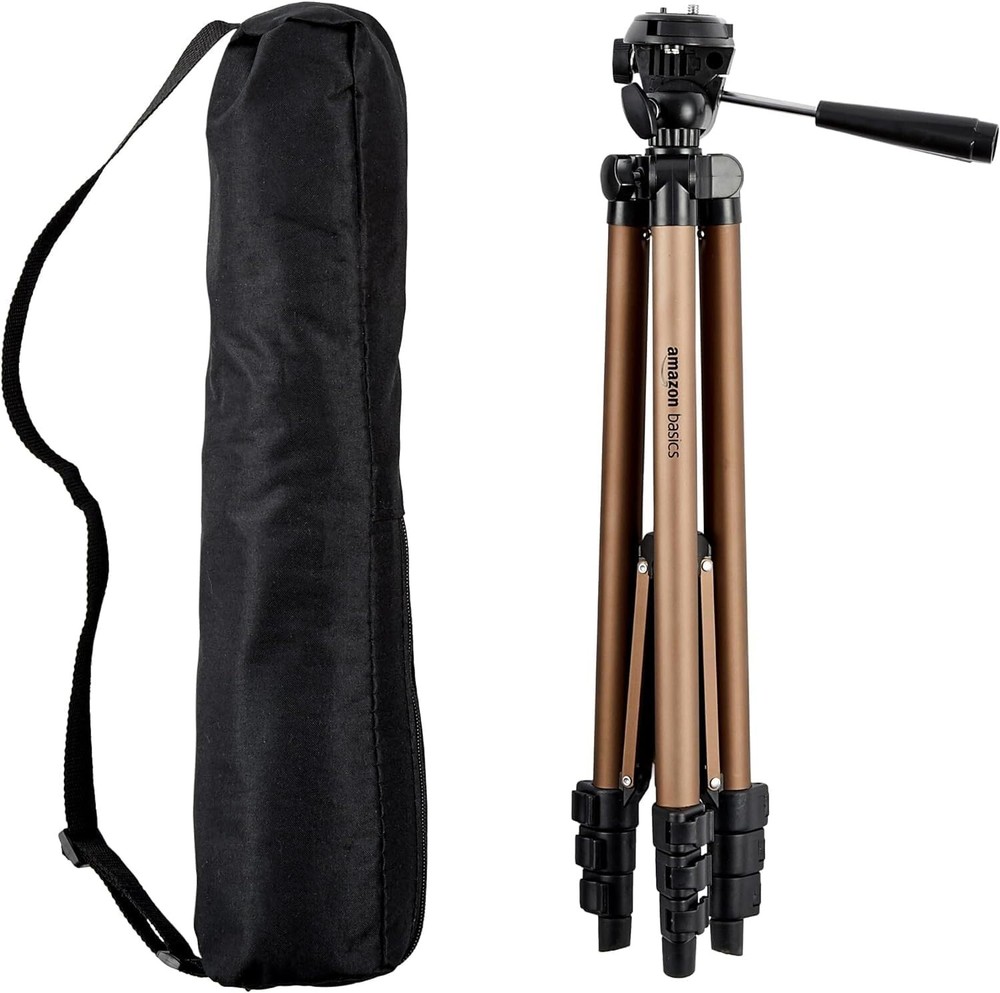 AMAZON BASICS 50-INCH LIGHTWEIGHT ALUMINUM CAMERA MOUNT TRIPOD STAND WITH BAG