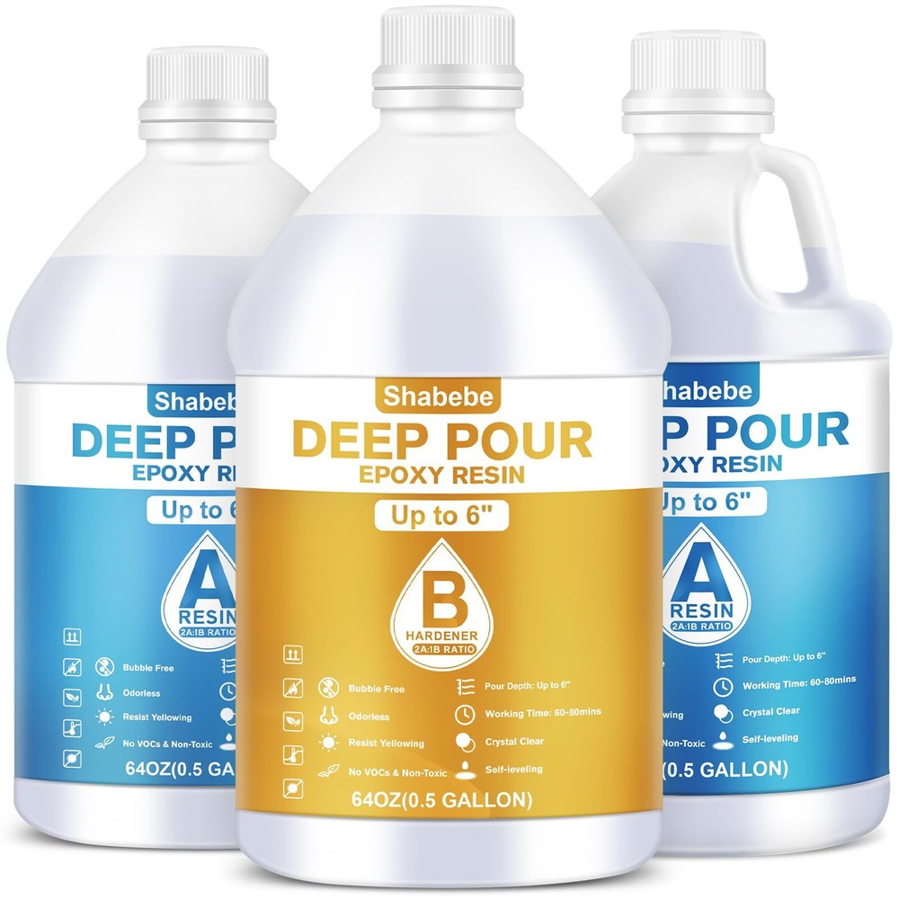 1.5 Gallon Deep Pour Epoxy Resin for 6-Inch Tables UV Resistant