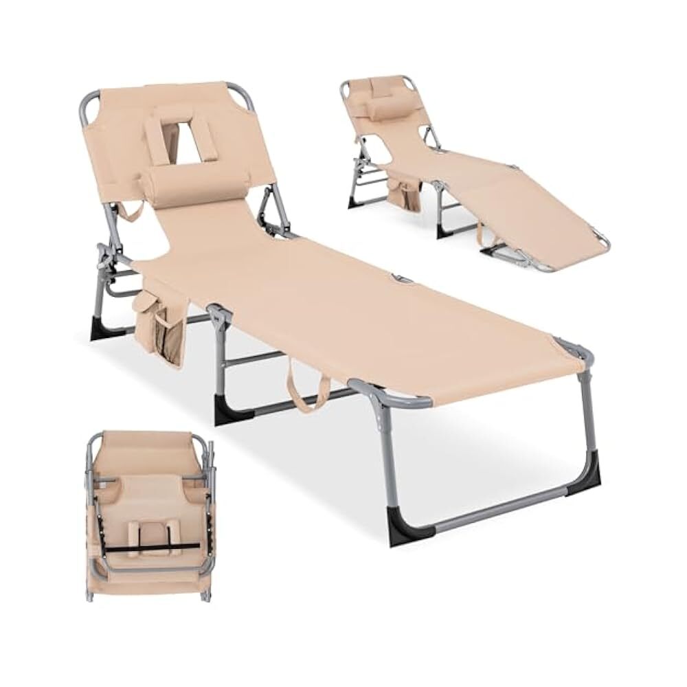 Adjustable Reclining Chair for Beach Camping and Outdoor Relaxation