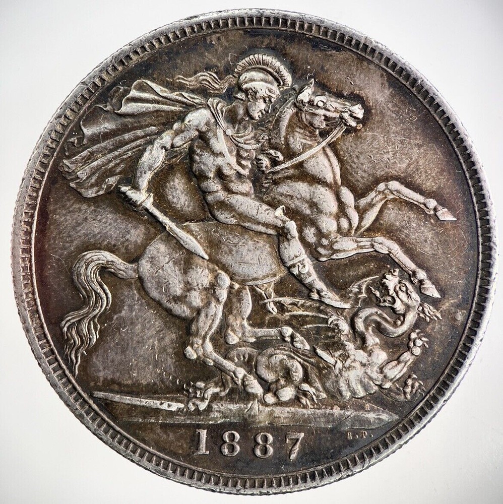 1887 Victoria One Crown Silver Coin | Very Fine Grade