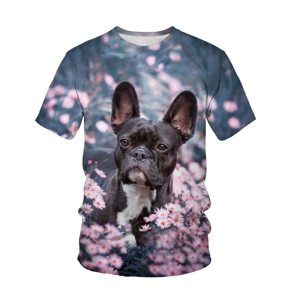 Cute pet dog men and women round neck T-shirt 3D digital printing Men Casual T-s