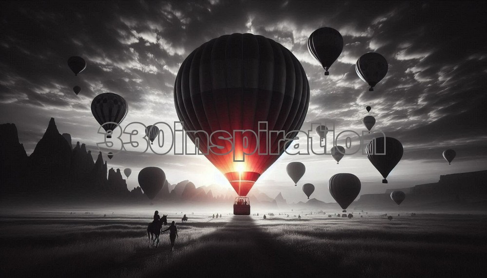 Hot Air Balloons Digital Wallpaper Background for Desktop #A121-image