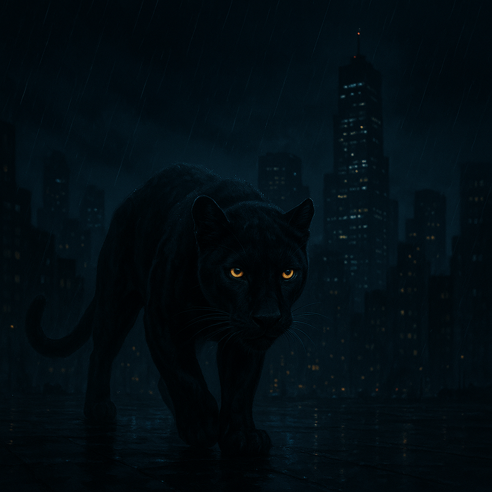 Black Panther AI Art Digital Wallpaper for Desktop Background-image