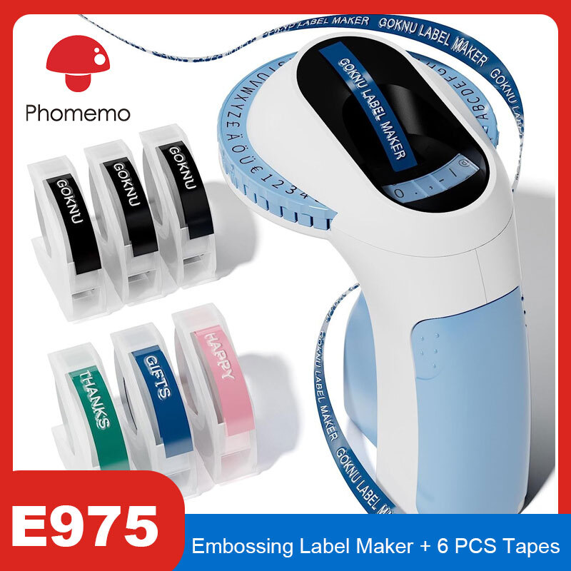Phomemo Embossing Label Maker with 6 Tapes for Dymo Omega Xpress  