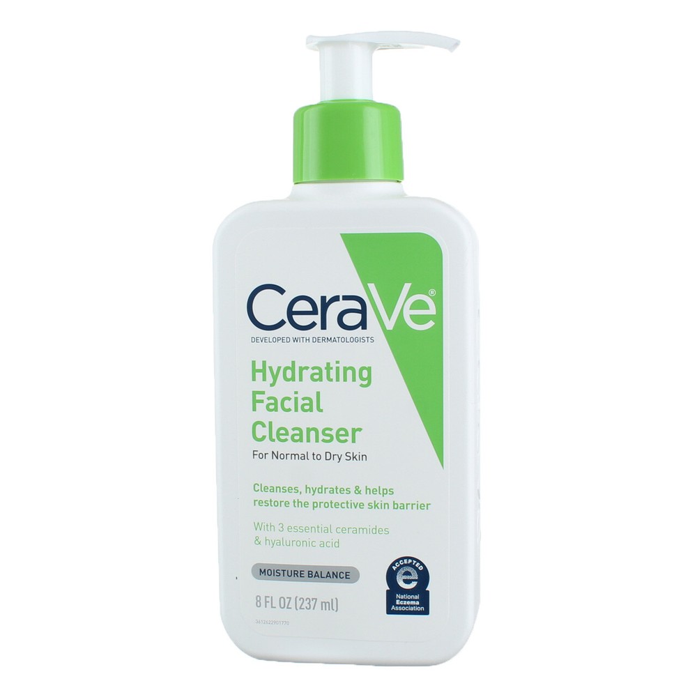 3-Pack CeraVe Hydrating Facial Cleanser for Balanced Moisture, 8 fl oz