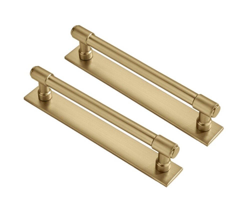 Khtumeware 5 Pack 6” Kitchen Cabinet Hardware Drawer Pulls Brushed Gold