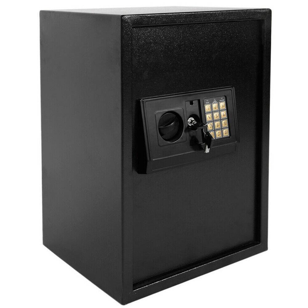 Black Deposit Electronic Safe Security Box Gun Money Home Hotel Office Wall NEW