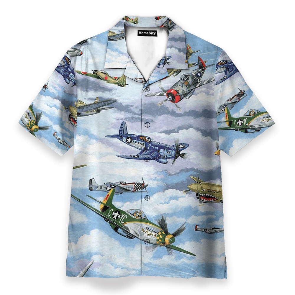 Planes Warbirds WW2 Fighters Planes   Hawaiian Shirt Beach Shorts
