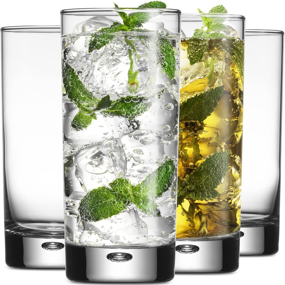 Home Essentials & Beyond Highball Glasses set of 4, 17 oz Drinking Glasses,...