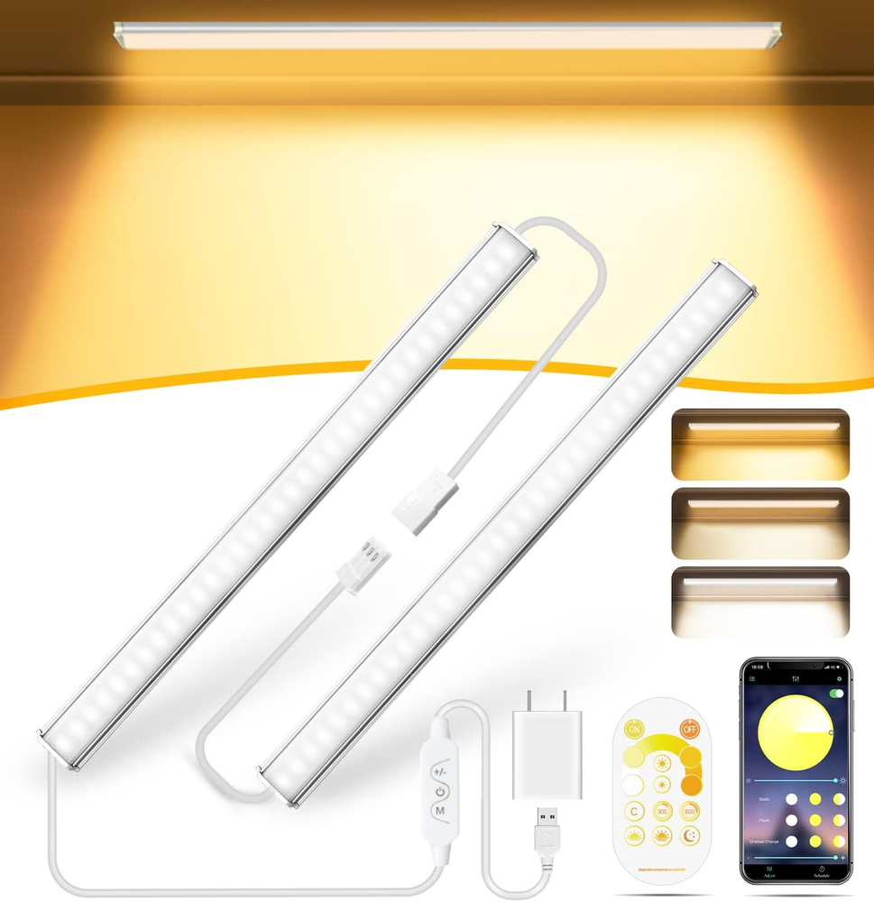 under Cabinet Lighting, 12 Inch Ultra Thin Dimmable under Cabinet Lights Plug In