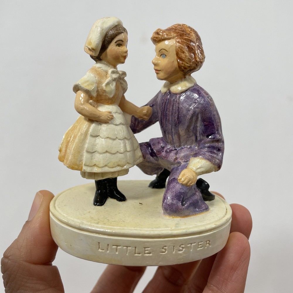 Vintage Figurine Sebastian Miniatures Little Sister Big Brother Gift Love Family