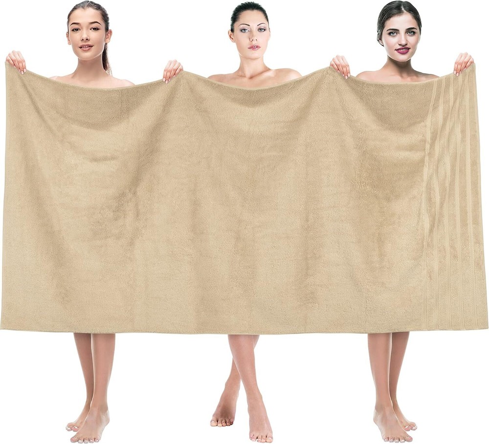 American Soft Linen 35x70 Jumbo Large Bath Towel 35 x 70, Beige
