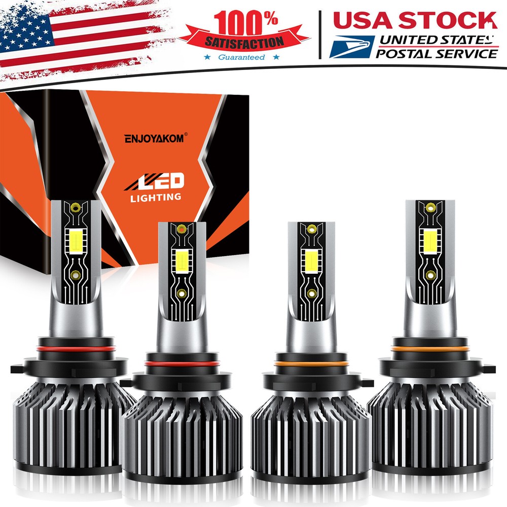 LED Headlight Bulbs Hi Lo Beam 9005 9006 6500K For GMC C2500 Suburban 1992-1999
