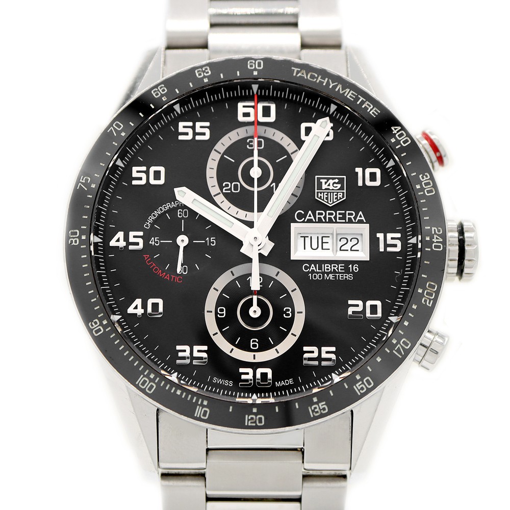TAG Heuer Carrera Caliber 16 Chronograph CV2A1R 100m Water Resistant Day Date Watch