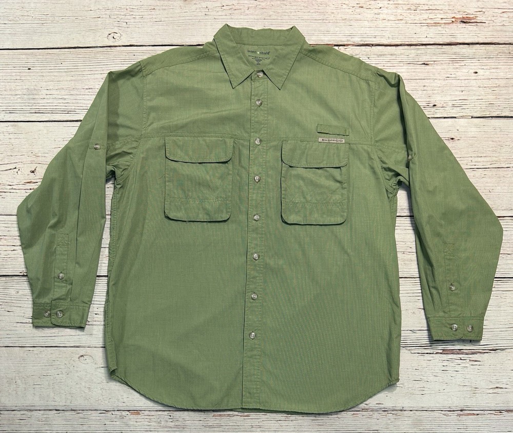 Exofficio Insect Shield Shirt Men’s XL Cotton Blend Guide Outdoors Fish