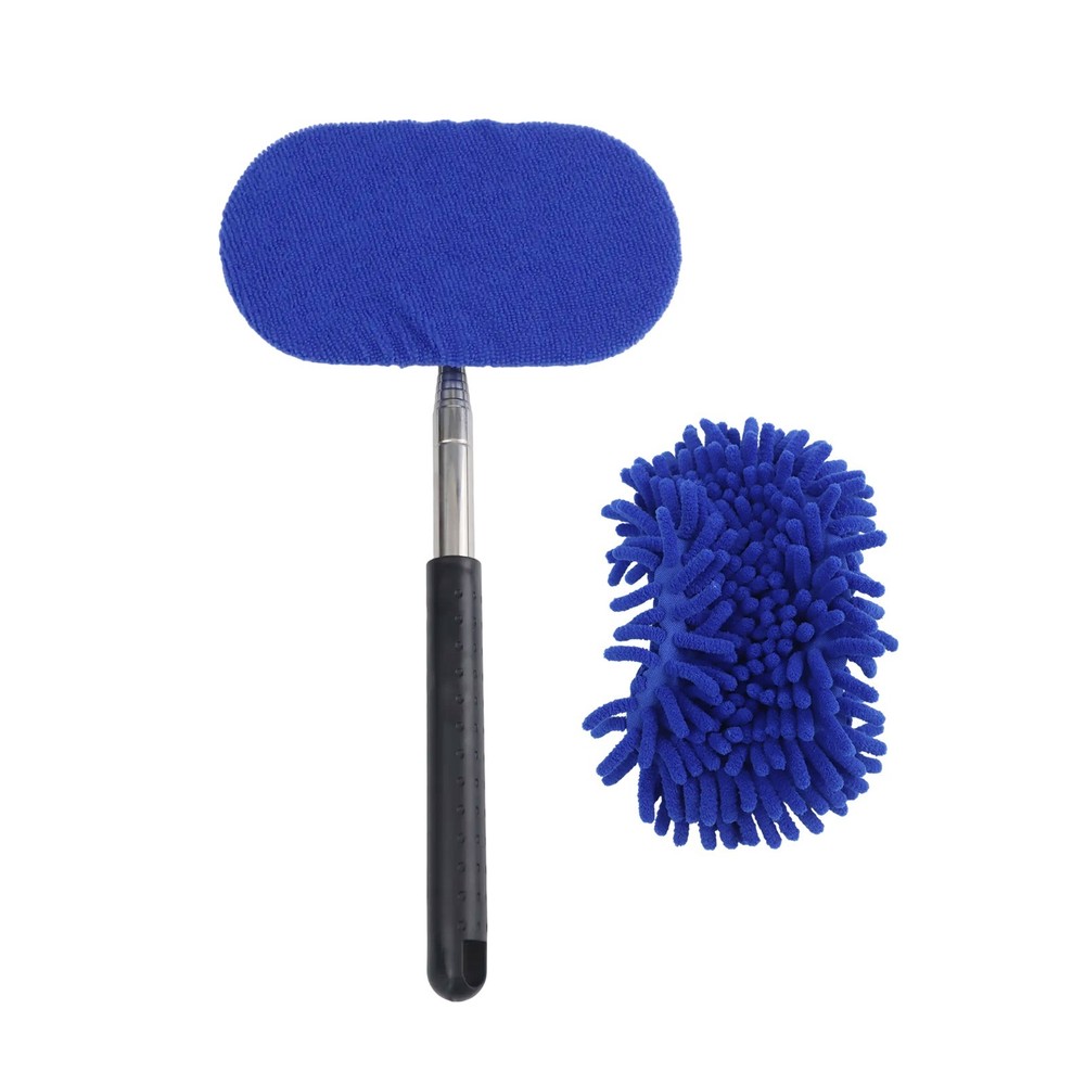 3-in-1 Car Windshield Cleaner with Chenille Cloth & Squeegee