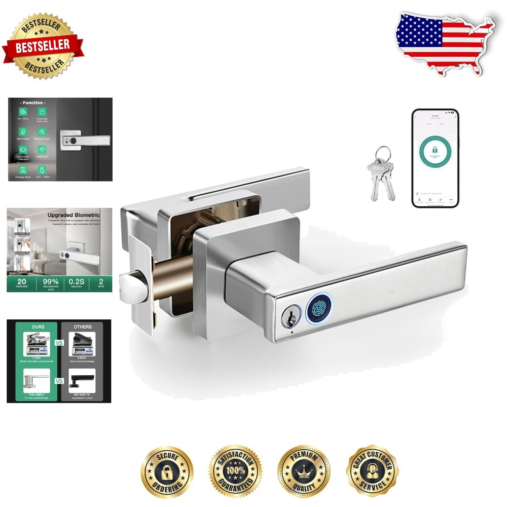 Smart Biometric Door Lock – Keyless Entry with 20 Fingerprint Capacity-image