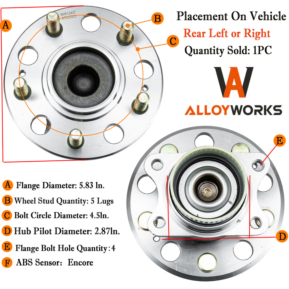 Rear Wheel Hub Bearing for 09-16 Hyundai Sonata Tucson Kia Optima Sportage