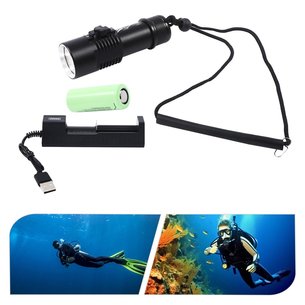Professional Diving Light LED Waterproof Dive Scuba Lamp Underwater Flashlight