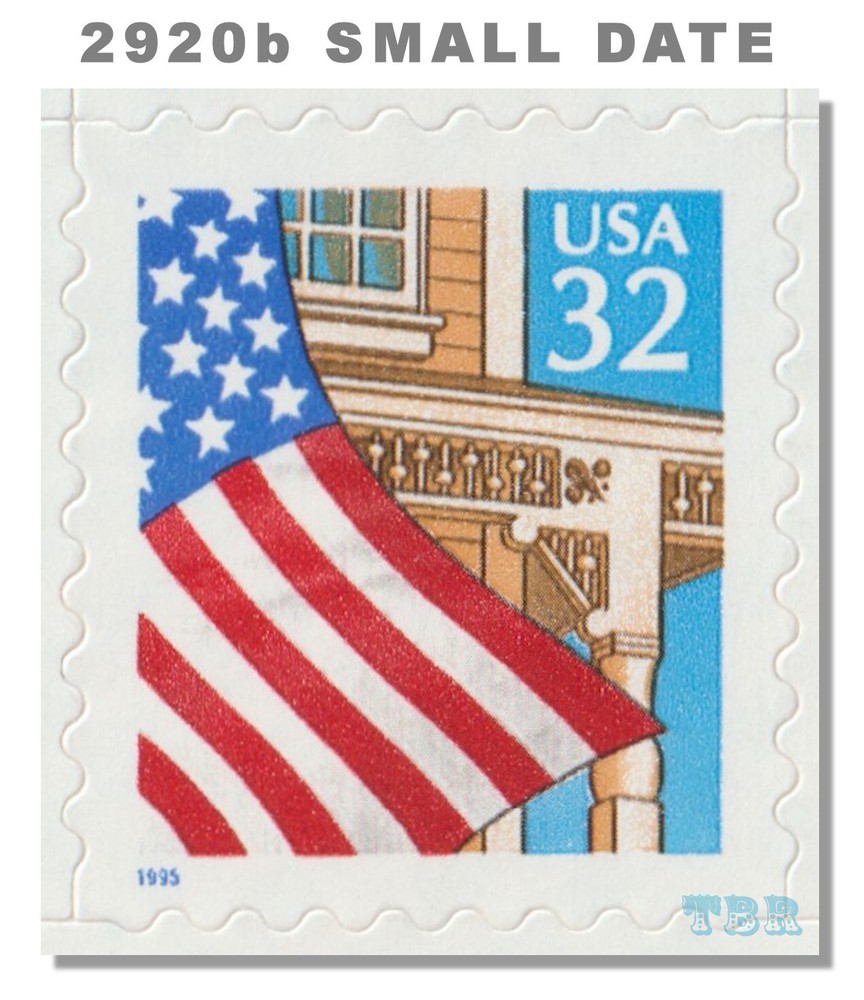 2920b Flag Over Porch 32c Small Date Variety 1995 Single From 2920c MNH -Buy Now-image