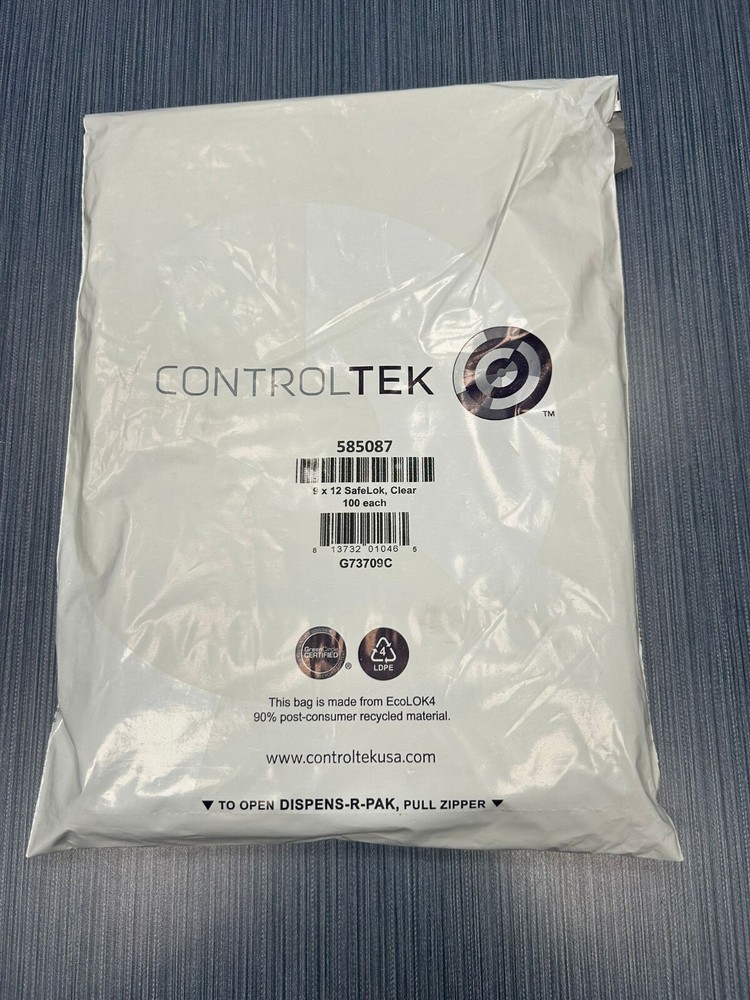 500 Clear 9x12 Security Money Bags by Controltek G73709c Safelok