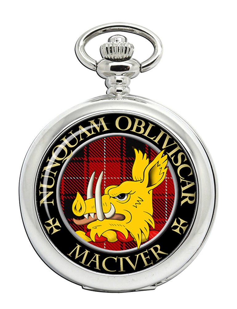 Maciver Scottish Clan Engraved Pocket Watch with Celtic Design  