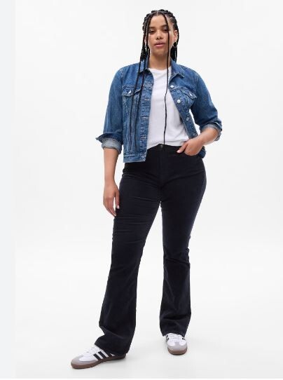 GAP Mid Rise Corduroy Baby Boot Navy Blue Y2k BOHO Pants Size 28/6 RT$80 #728768
