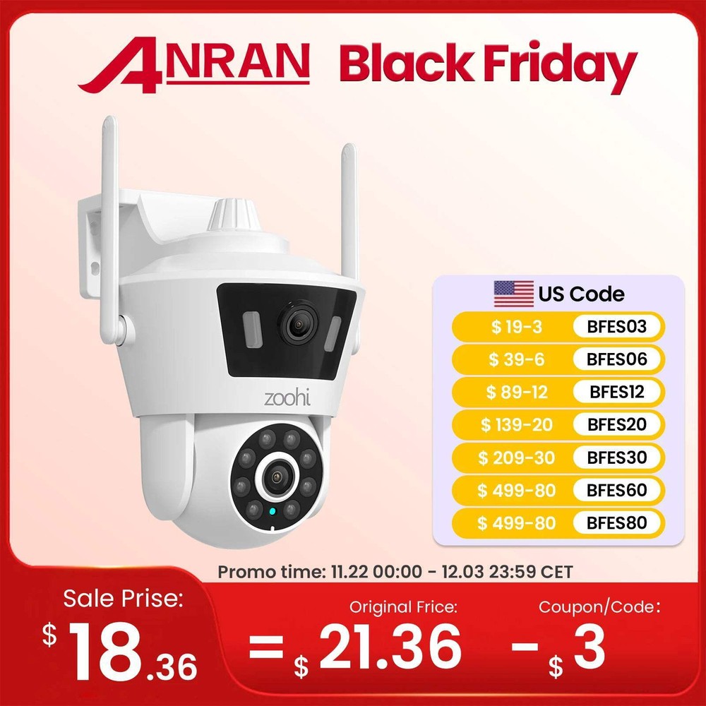 Dual Lens 6MP 2K Security Camera Icsee 2.4G Wireless Wifi Camera PTZ Cameras Col