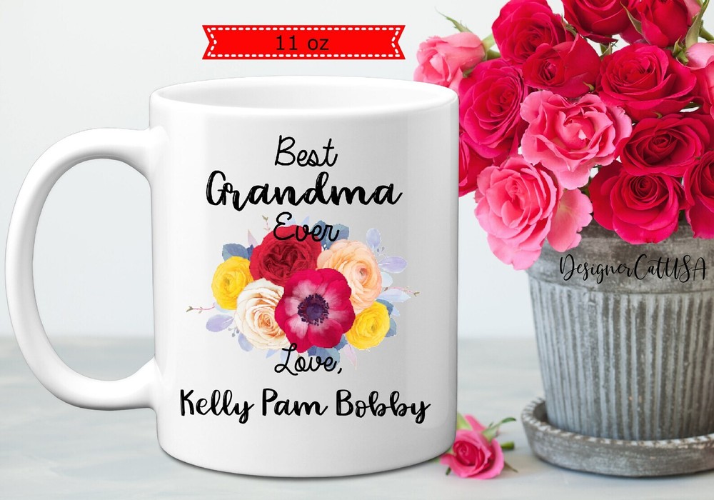 Personalized Best Grandma Ever Mug With Names Of Grandchildren 11 Or 15 Oz Custo