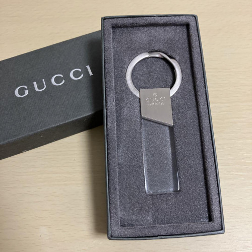 Keyring, GUCCI, Metal, Plastic, Keychain, Silver, Clear, Unisex, Classic