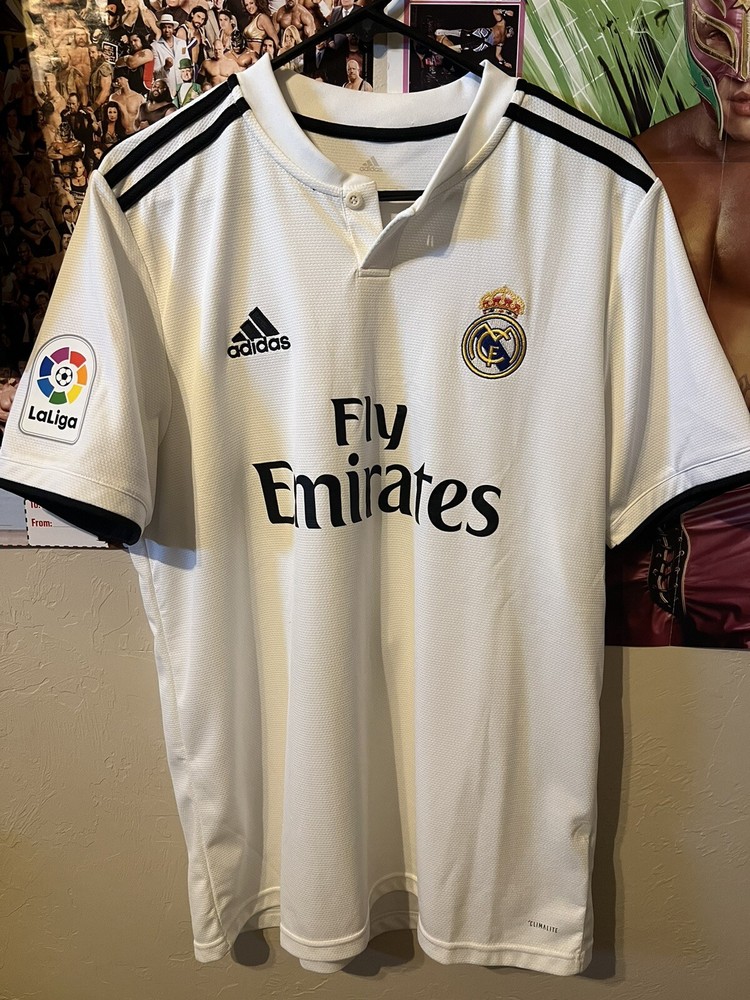 Adidas Real Madrid Fly Emirates Climacool Jersey Men’s Size Large White