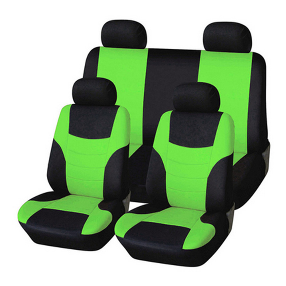 Eco-Friendly Green Soft Cloth Car Seat Covers Full Set with Breathable Mat