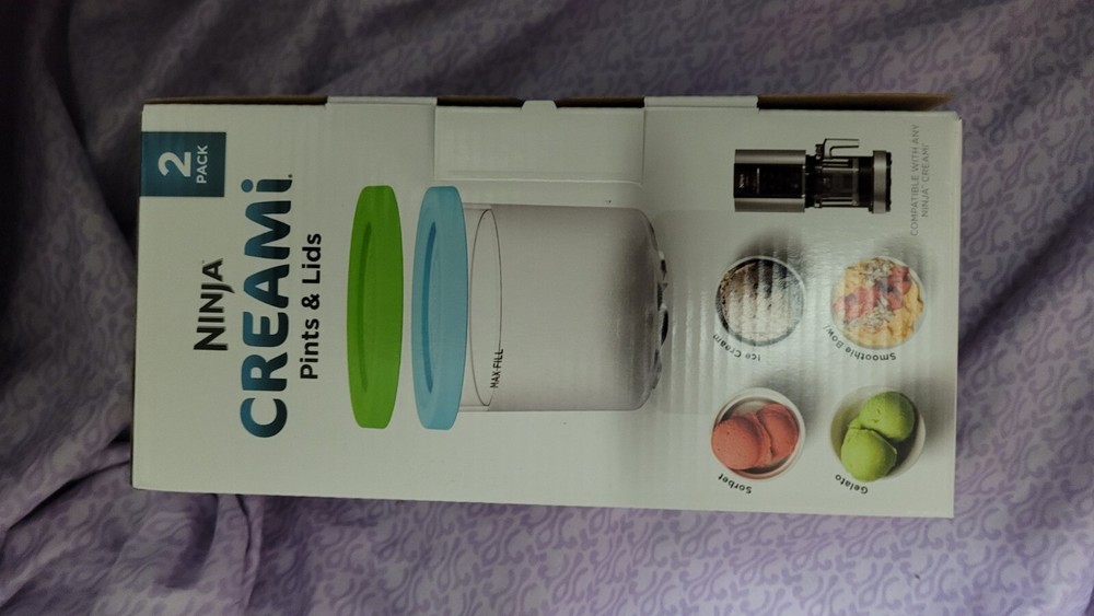 Ninja Creami Pints and Lids 2 Pack Compatible with Lime and Aqua Models - Brand New Replacement Accessories