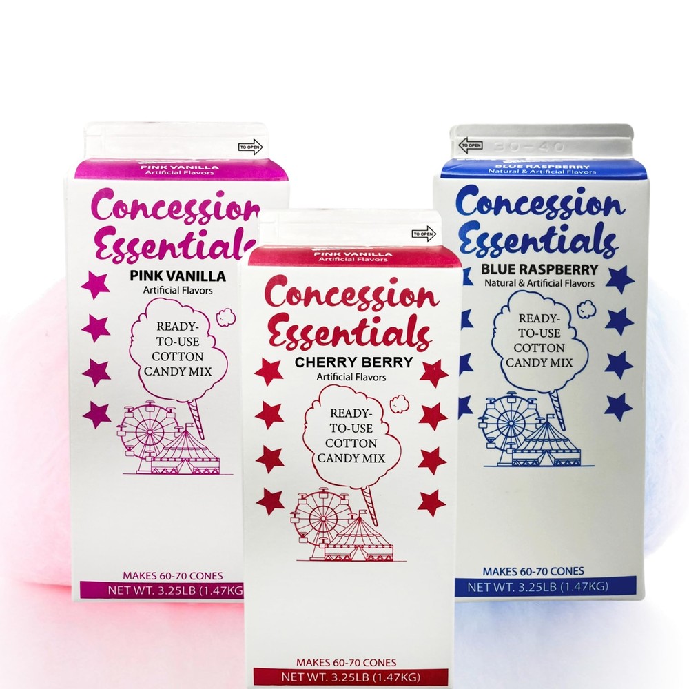 Cotton Candy Floss Sugar . Blue Raspberry, Cherry,Pink Vanilla,- 3.25 lbs Per...