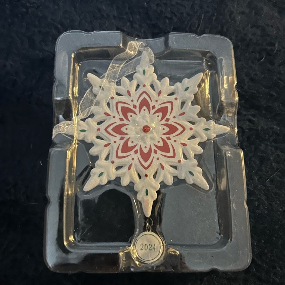 Hallmark Red White Snowflake Holiday Ornaments for Christmas Tree