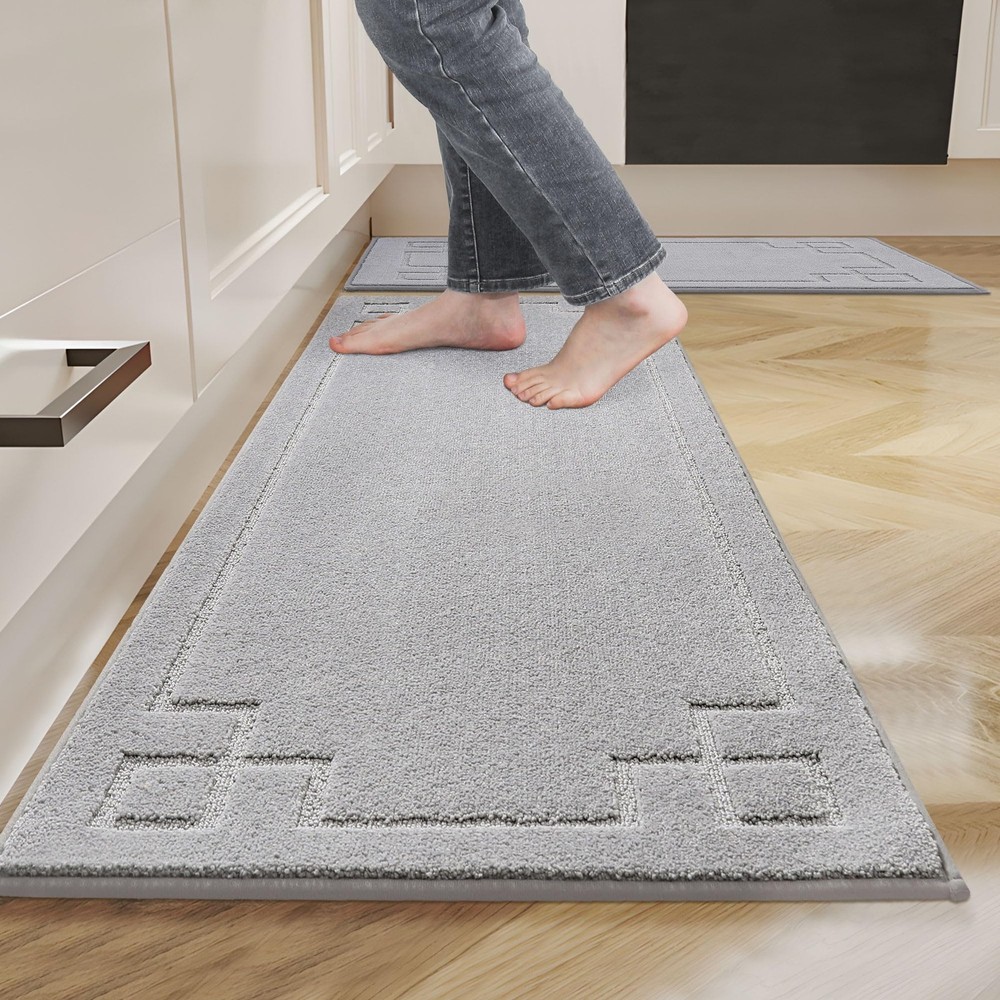 Non-Slip Washable Kitchen Rugs 2-Pack Absorbent Machine Washable Mats