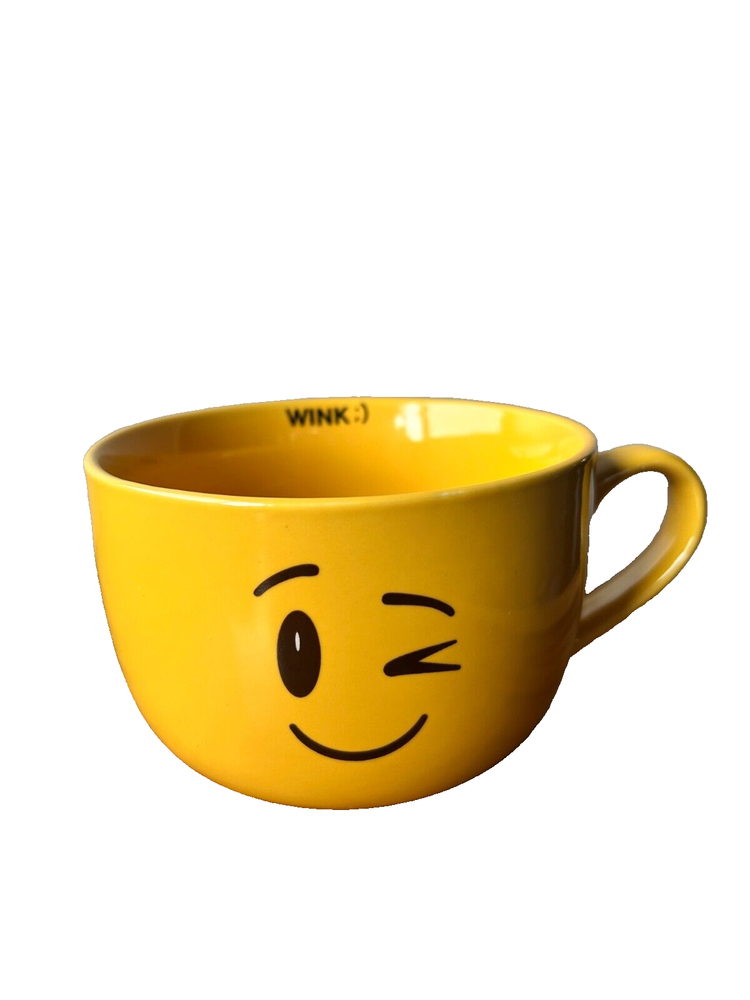 Yellow Winking Face Ceramic Mug- 5.5