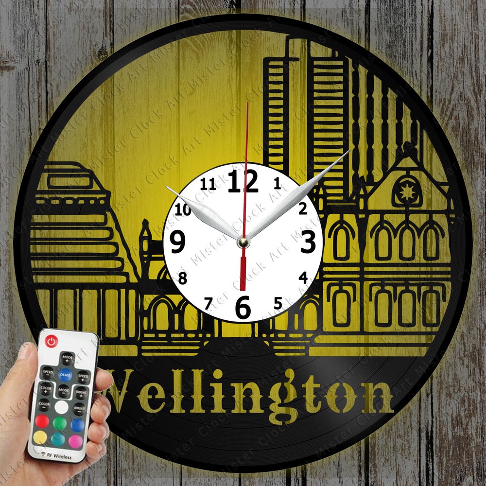 LED Wall Clock with Wellington Record Design – Unique Art Decor Gift 5988