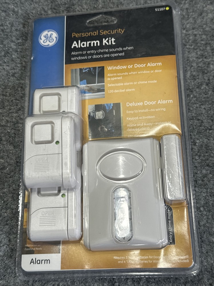 GE 51107 Personal Security Alarm Kit for Windows and Doors Brand New