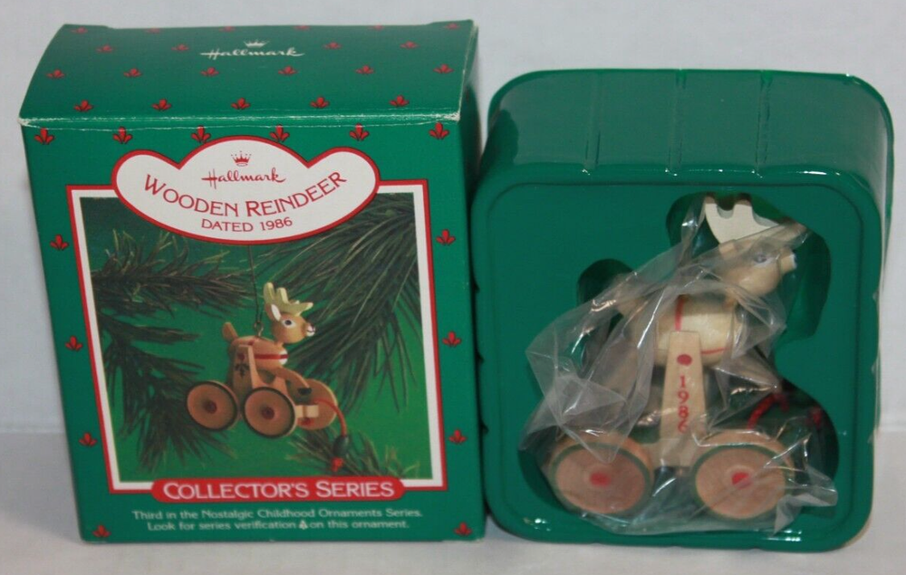 Hallmark Christmas Ornament 1986 Wooden Reindeer