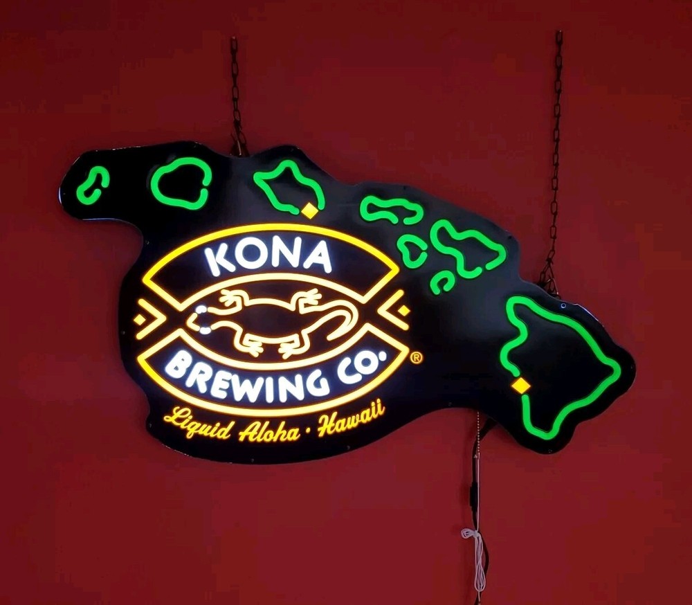 Kona Brewing Co. pull Switch Hanging Light Sign Beer Bar Pub Tavern Advertising