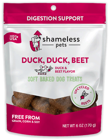 SHAMELESS PETS Soft Baked Dog Treats Duck Duck Beet 6oz