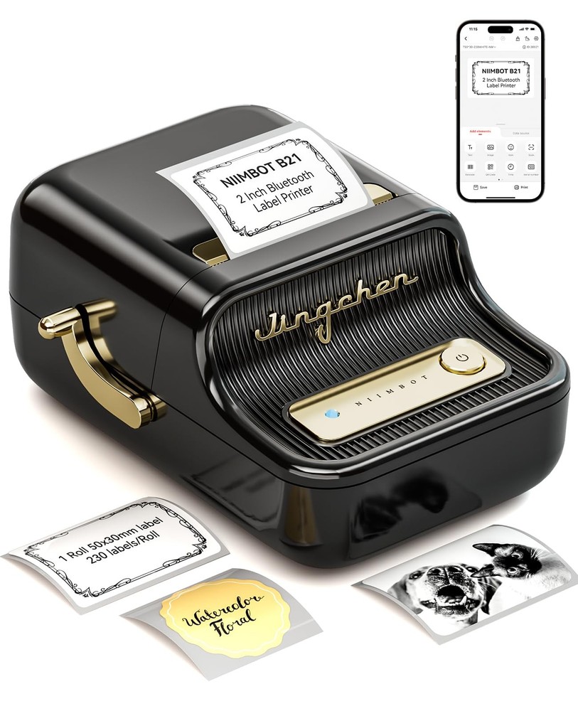 NIIMBOT B21 Bluetooth Label Printer 2 Inch Portable Inkless Thermal Label Maker