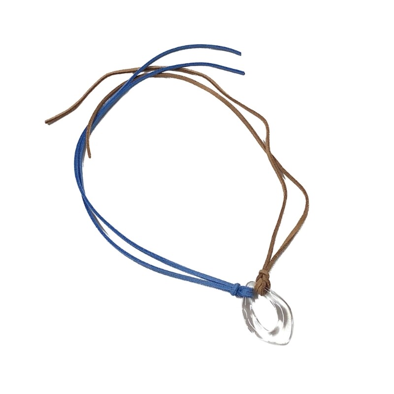 Elegant Circular Pendant Choker Velvets Rope Necklace Simple Collarbone Chain