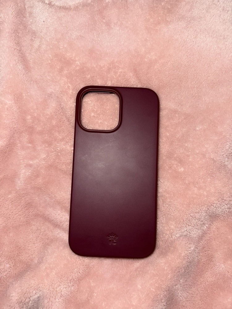 Burgundy Leather iPhone 13 Pro Max Protective Case