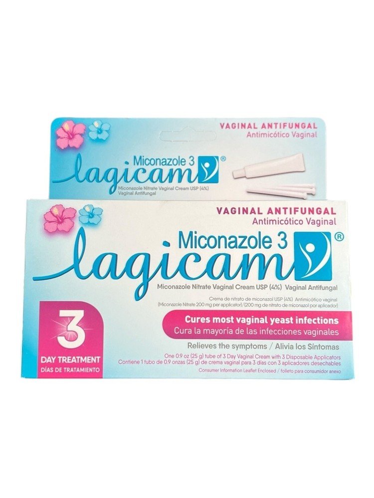 Lagicam Vaginal Yeast Infection Antifungal 3 Day Treatment Cream 200mg 0.9 Ounce