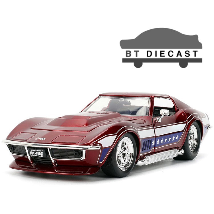 JADA 1969 CHEVY CORVETTE STINGRAY ZL1 1/24 with STARS & STRIPES CANDY RED 35488