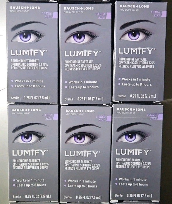 Lot Of 6 - .25fl oz Bausch + Lomb Lumify Redness Reliever Eye Drops
